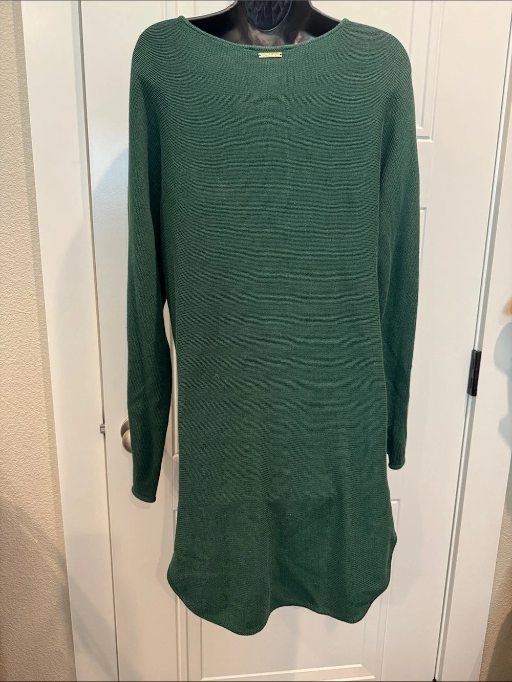 Michael Kors Forest Green Knit Top with Crew Neck